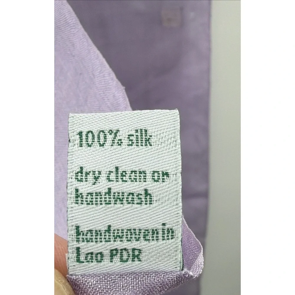 Phontong Handcraft  100% Silk Scarf with Fringe Festival Sari Saree‎ Lavender